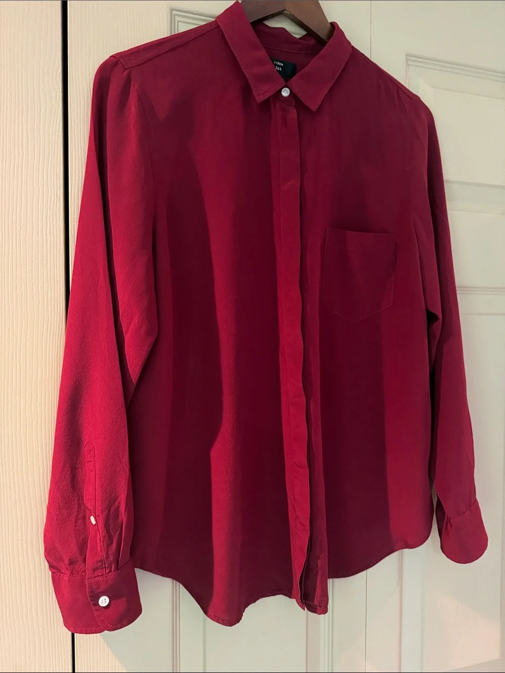 J. Crew Burgundy Silk Shirt Size 12